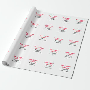 Prettig helder Kerstmis voeg familienaam toe welko Cadeaupapier