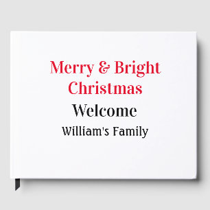 Prettig helder Kerstmis voeg familienaam toe welko Gastenboek