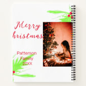 Prettig helder Kerstmis voeg familienaam toe welko Notitieboek (Achterkant)