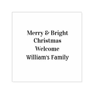 Prettig helder Kerstmis voeg familienaam toe welko Zelfinktende Stempel