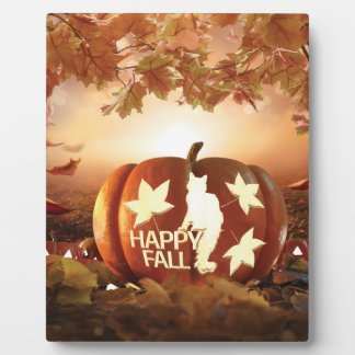 Prettig Herfst Kat & Esdoornhouten Doosbord Fotoplaat