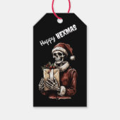 Prettig Hexmas Skelet Kerstman Gotische Kerstmis Cadeaulabel (Voorkant)