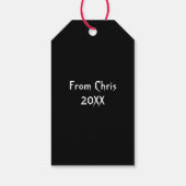 Prettig Hexmas Skelet Kerstman Gotische Kerstmis Cadeaulabel (Achterkant)