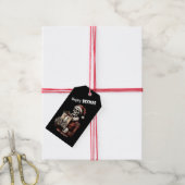 Prettig Hexmas Skelet Kerstman Gotische Kerstmis Cadeaulabel (Met Touw)