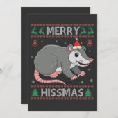 Prettig Hissmas Grappige Lelijke Kerstmuts Opossum Aankondiging (Voorkant / Achterkant)