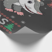 Prettig Hissmas Grappige Lelijke Kersttrui Opossum Cadeaupapier (Hoek)