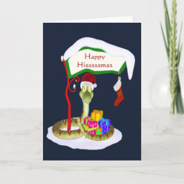 Prettig Hisssssmas Grappige Slang Kerstmis Feestdagen Kaart