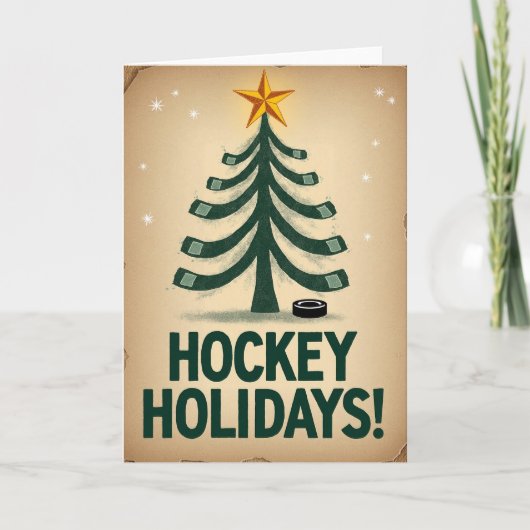 Prettig Hockey Kerstfeest Kaart (Voorkant)
