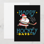 Prettig Hockey Kerstmis Kerstman Feestdagenkaart (Voorkant / Achterkant)