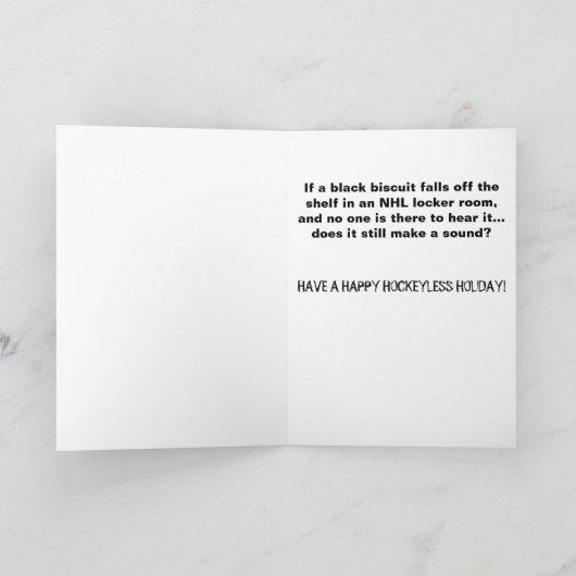 Prettig Hockeyloos Kerstfeest (vanaf 2004) Feestdagen Kaart (Binnen)