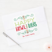 Prettig Hoe-lidag Feestelijke Kerstviering Huisdie Vierkante Sticker (Envelop)