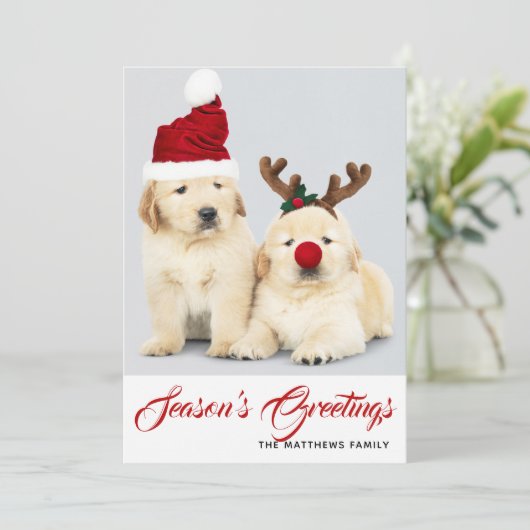 Prettig Hoe-lidamaanden Seizoensgroeten Foto Kerst Feestdagenkaart (Staand voorkant)