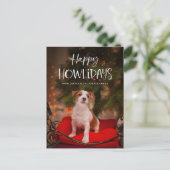 Prettig Hoeledafeest | Cute huisdier hond Kerst fo Feestdagenkaart (Staand voorkant)