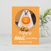 Prettig Hoewejaard | Halloween Huisdier Foto Feestdagenkaart (Staand voorkant)
