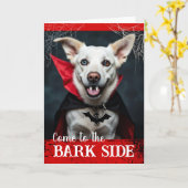 Prettig Howl-oween met Vampire Dog Bark Side Kaart (Gele Bloem)