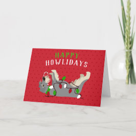 Prettig HOWLidagen Cute Schnauzer Kerstmis Feestdagen Kaart