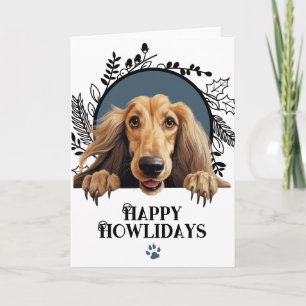 Prettig Howlidays Afghaanse Windhond Kerst Feestdagen Kaart
