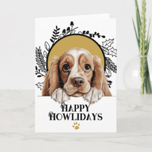 Prettig Howlidays Amerikaanse Cocker Spaniel Kerst Feestdagen Kaart