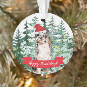 Prettig Howlidays Australian Shepherd hond Kerstmi Ornament