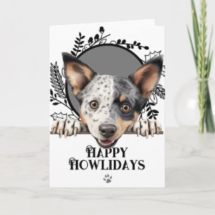 Prettig Howlidays Australische Stumpy Dog Kerstmis Feestdagen Kaart