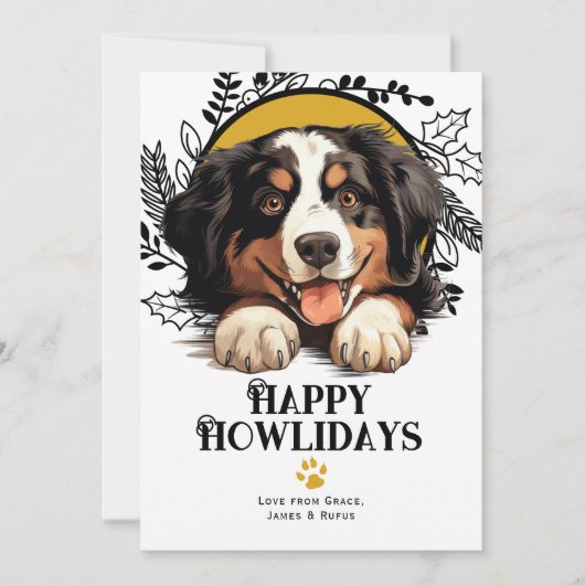 Prettig Howlidays Birmese berghond Kerstmis Feestdagenkaart (Voorkant)