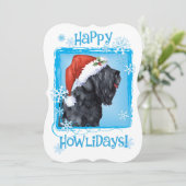 Prettig Howlidays Black Russian Terrier Feestdagenkaart (Staand voorkant)