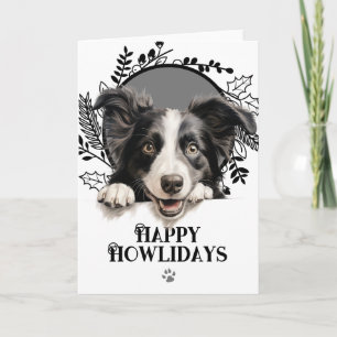 Prettig Howlidays Border Collie Hond Kerstmis Feestdagen Kaart