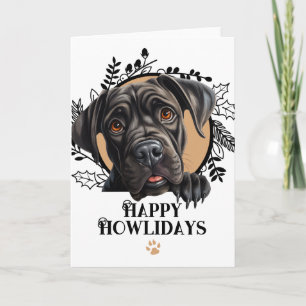Prettig Howlidays Cane Corso Hond Kerstmis Feestdagen Kaart