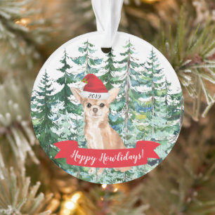 Prettig Howlidays Chihuahua Hond Kerstmis Ornament