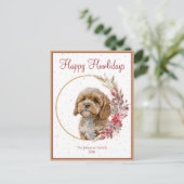 Prettig Howlidays Cute Cavapoo Hond Feestdagenkaart (Staand voorkant)
