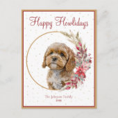 Prettig Howlidays Cute Cavapoo Hond Feestdagenkaart (Voorkant)