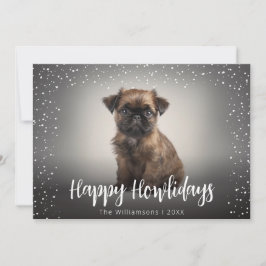 Prettig Howlidays Cute Hond Foto Kerstmis Feestdagenkaart