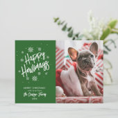 Prettig Howlidays Cute Huisdier Sneeuwvlok Foto Ui Kaart (Staand voorkant)