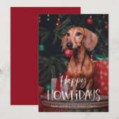 Prettig Howlidays | Cute Pet Hond Kerst Foto Feestdagenkaart (Voorkant / Achterkant)