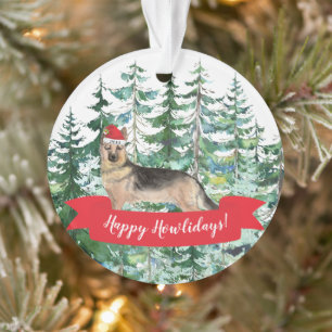 Prettig Howlidays Duitse Herdershond Kerstmis Ornament