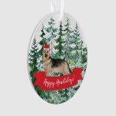 Prettig Howlidays Duitse Herdershond Kerstmis Ornament (voorkant)