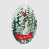 Prettig Howlidays Engelse Pointer Kerstmis Ornament (voorkant)