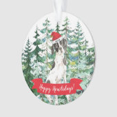 Prettig Howlidays Engelse Pointer Kerstmis Ornament (voorkant)