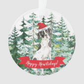 Prettig Howlidays Engelse Pointer Kerstmis Ornament (voorkant)