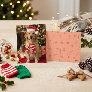 Prettig Howlidays Feestelijke Goud Retriever Briefkaart