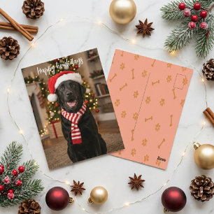 Prettig Howlidays Feestelijke Zwarte Lab Kerstmis Briefkaart