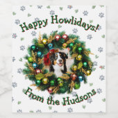 Prettig Howlidays Fotokaart Wijn Etiket (Enkel label)