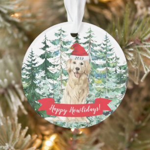 Prettig Howlidays Golden RetrieverKerstmis Ornament