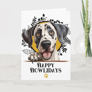 Prettig Howlidays Great Dane hond Kerstmis Feestdagen Kaart