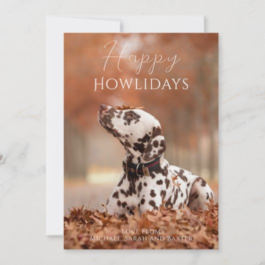 Prettig Howlidays Hond Foto Kerstmis Feestdagenkaart (Voorkant)