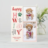 Prettig Howlidays Hond Kerst Foto op Maat Feestdagenkaart (Staand voorkant)