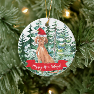 Prettig Howlidays Hongaarse Vizsla Kerst Ornament