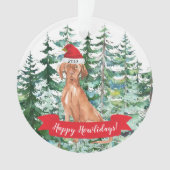 Prettig Howlidays Hongaarse Vizsla Kerstmis Ornament (voorkant)