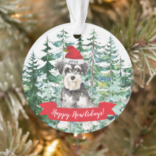 Prettig Howlidays Miniature Schnauzer Hond Kerstmi Ornament