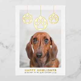 Prettig Howlidays Modern Eenvoudige Honden Foto  Folie Feestdagenkaart